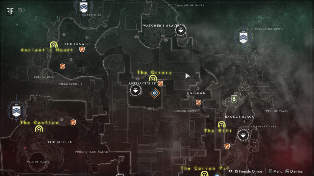 Destiny 2 Nessus Lost Sector haritası
