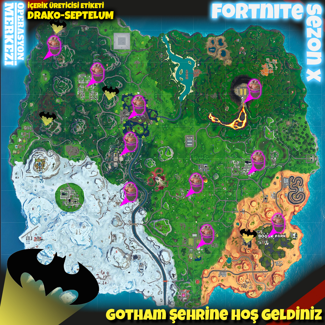 Fortnite Gotham Şehrine Hoş Geldin görev haritası